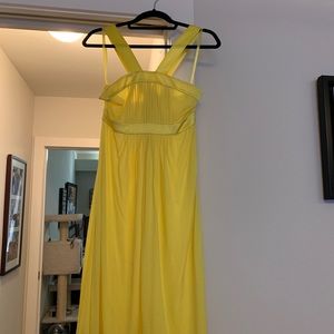 Yellow silk dress